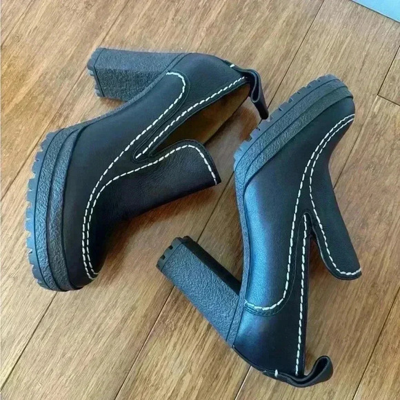 See By Chloe Claudia Platform Heeled Loafer Pump Black Leather Size 39 (9 US) - Picture 7 of 11